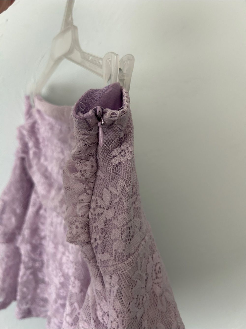 Lavender Lilac Lace Ruched Ruffle Skort - Picture 3 of 5